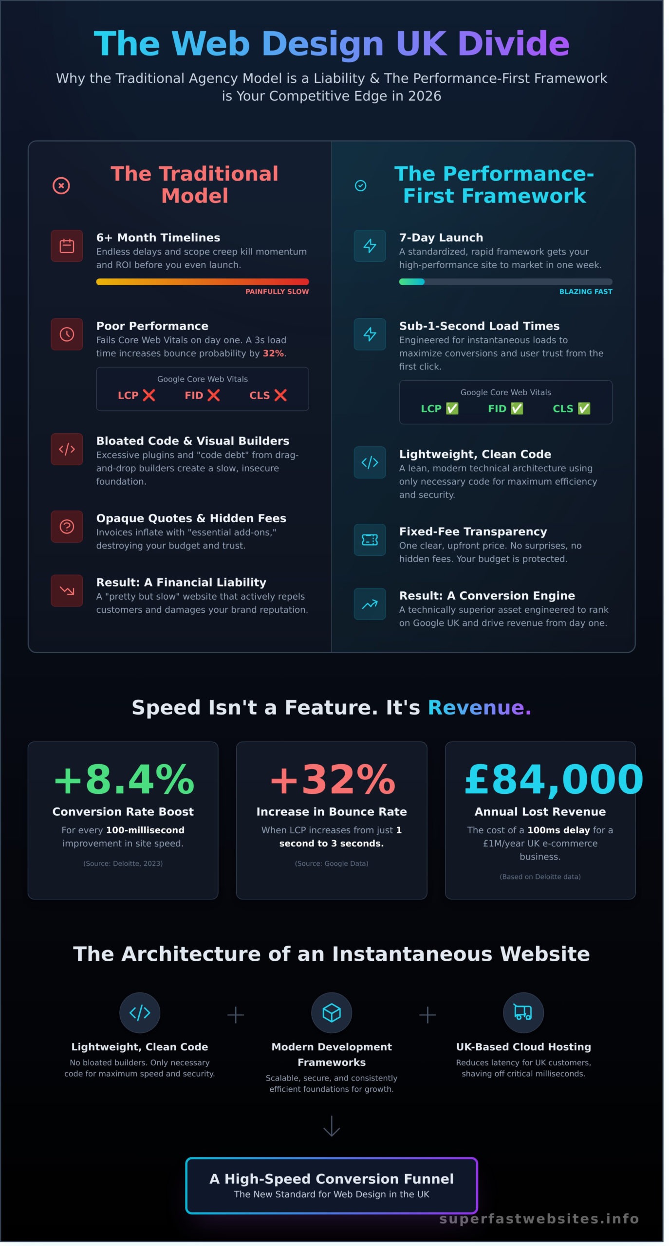 Web Design UK: The 2026 Guide to High-Performance, Fast-Launch Sites - Infographic
